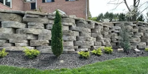 Tiered retaining wall installs